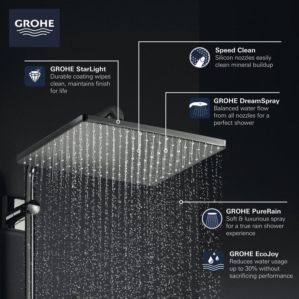 GROHE GROHE 26570EN0 Single Function Showerhead in Brushed Nickel