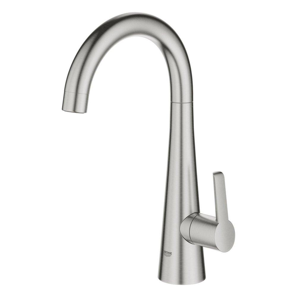GROHE GROHE 30026DC2 Zedra Single Handle Lever Handle Bar Faucet in SuperSteel InfinityFinish