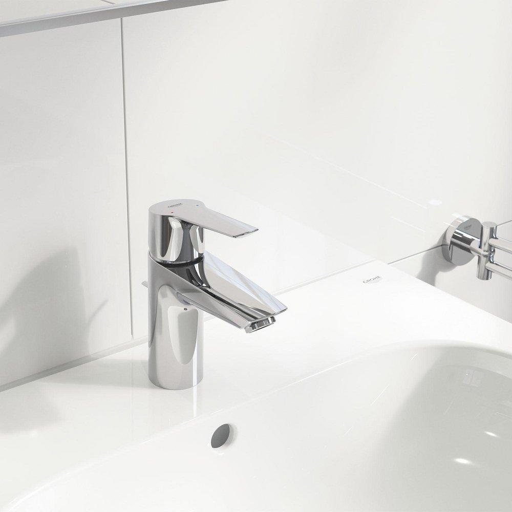 GROHE GROHE 32642003 Eurosmart Single Handle Monoblock Bathroom Sink Faucet in Starlight Chrome