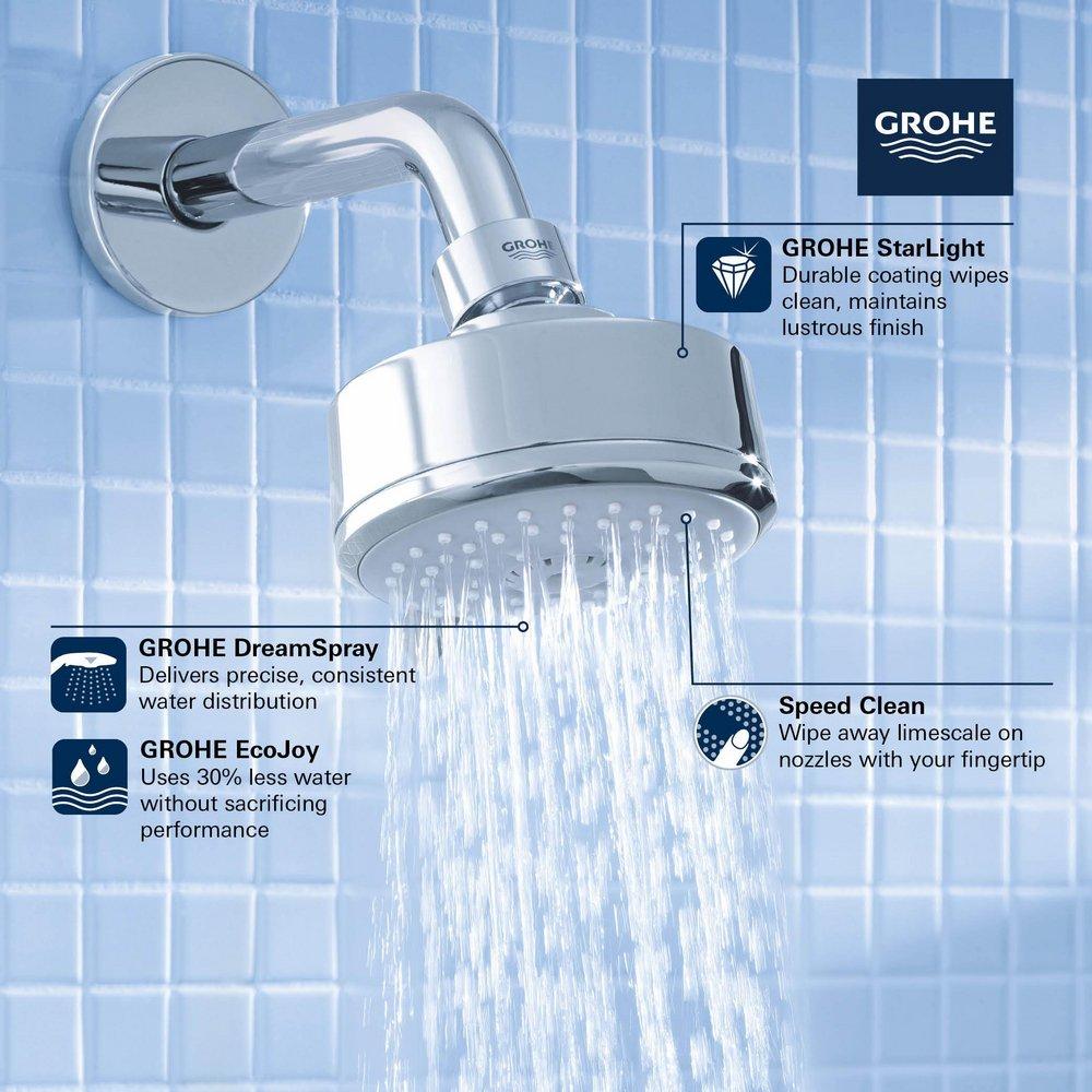 GROHE GROHE 26051001 Single Function Showerhead in Starlight Chrome