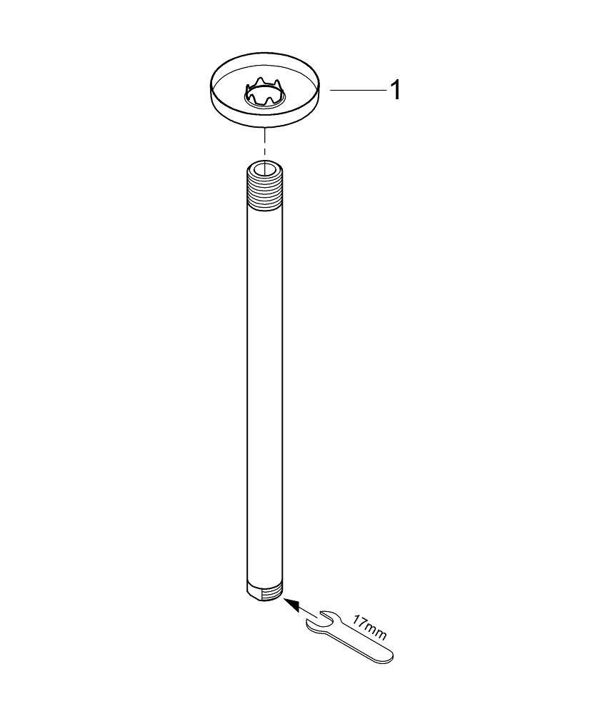 GROHE GROHE 28492000 Rainshower Ceiling Shower Arm Polished Chrome