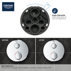 GROHE GROHE 241332430 Grohtherm® Two Handle Thermostatic Valve Trim in Matte Black
