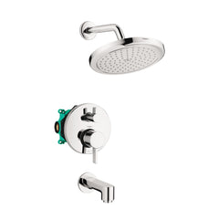 HANSGROHE Hansgrohe 04908000 Croma Pressure Balance Tub/Shower Set with Rough, 2.0 GPM in Chrome