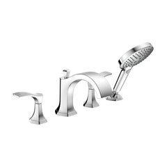 HANSGROHE Hansgrohe 04817000 Locarno 4-Hole Roman Tub Set Trim with 1.75 GPM Handshower in Chrome