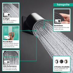 HANSGROHE Hansgrohe 24132671 Pulsify S Showerhead 105 1-Jet 1.75 GPM in Matte Black