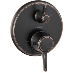 HANSGROHE Hansgrohe 15753921 C Two Handle Thermostatic Valve Trim in Rubbed Bronze
