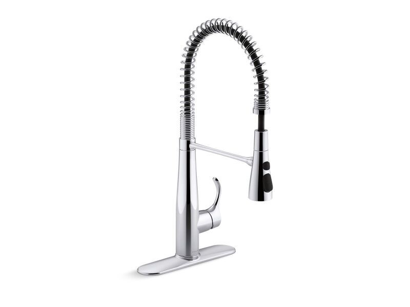 KOHLER KOHLER 22033-CP Simplice Single Handle Pull Down Kitchen Faucet in Polished Chrome