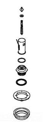 KOHLER Kohler 1083980 9 x 1-1/2 in. Plastic Brass Flush Valve Kit in Black