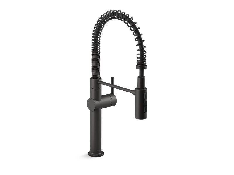 KOHLER Kohler 22973-BL Crue Single Handle Pull Down Kitchen Faucet in Matte Black