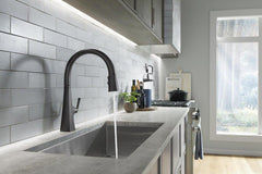 KOHLER Kohler 22062-BL Graze Single Handle Pull Down Kitchen Faucet in Matte Black