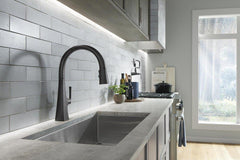 KOHLER Kohler 22062-BL Graze Single Handle Pull Down Kitchen Faucet in Matte Black