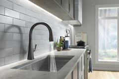 KOHLER Kohler 22062-BL Graze Single Handle Pull Down Kitchen Faucet in Matte Black