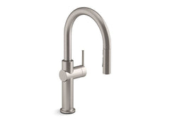 KOHLER KOHLER 22972-VS Crue Single Handle Pull Down Kitchen Faucet in Vibrant Stainless