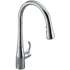 KOHLER KOHLER 596-CP Simplice Single Handle Pull Down Kitchen Faucet in Polished Chrome