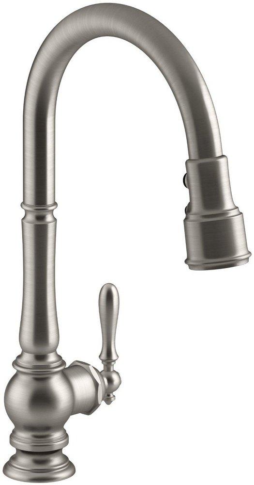 KOHLER Kohler 99259-VS Artifacts Single Handle Pull Down Kitchen Faucet in Vibrant Stainless