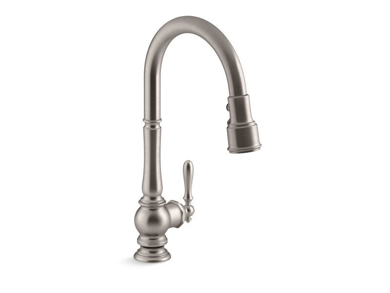 KOHLER Kohler 99259-VS Artifacts Single Handle Pull Down Kitchen Faucet in Vibrant Stainless