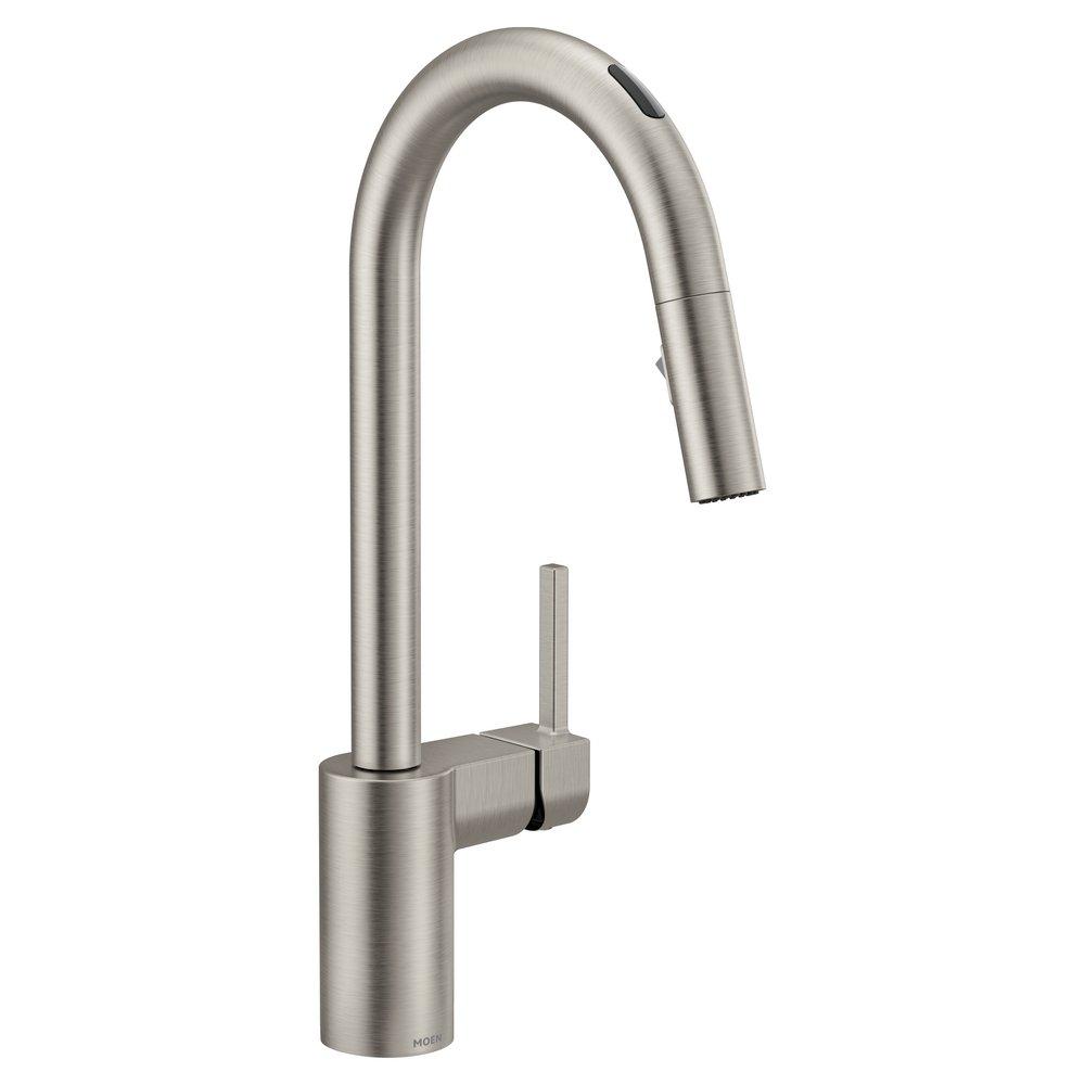 MOEN Moen 7565EVSRS Align Single Handle Pull Down Touchless Kitchen Faucet with Voice Activation in Spot Resist Stainless