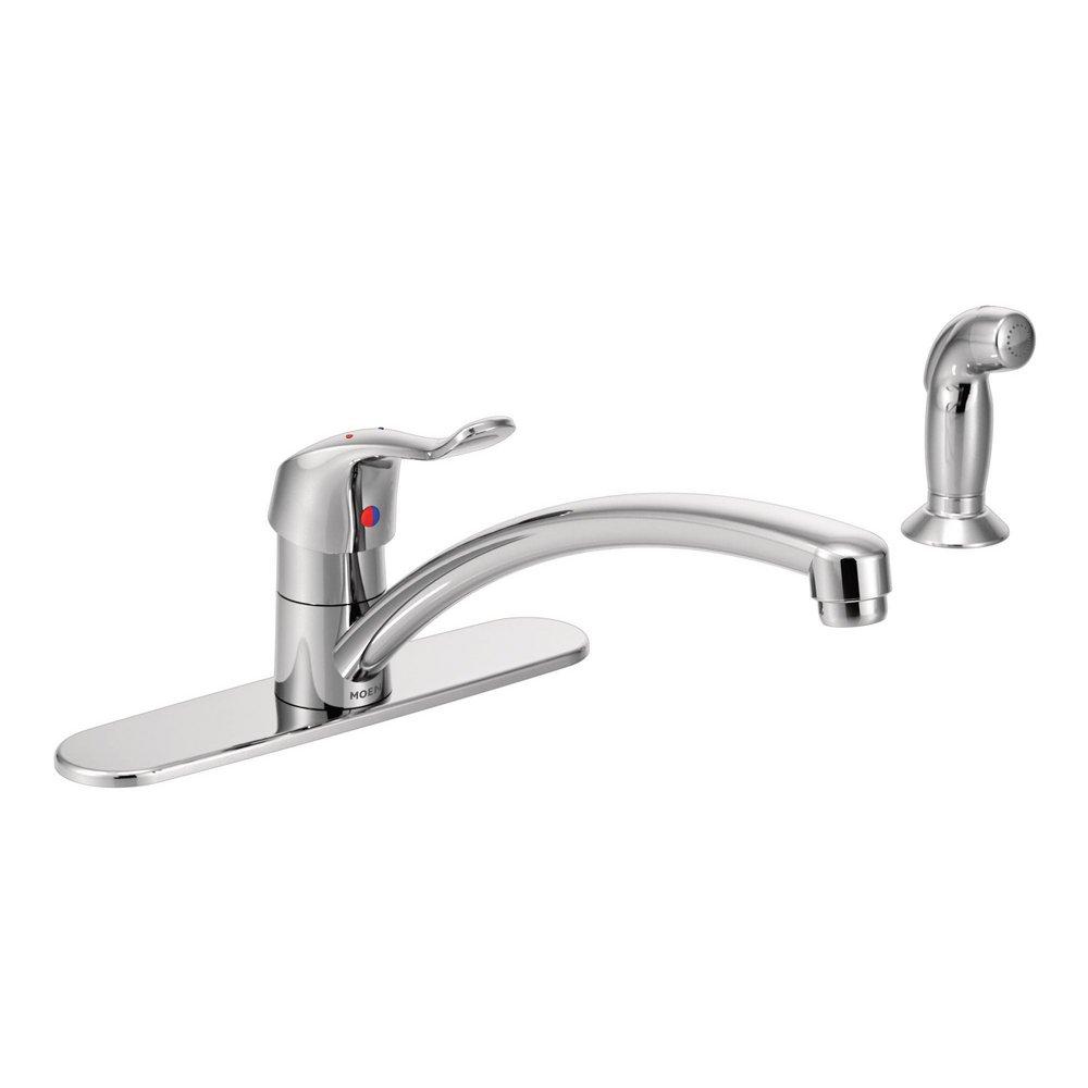 MOEN Moen 8717 M-Dura Single Handle Kitchen Faucet with Side Spray in Polished Chrome