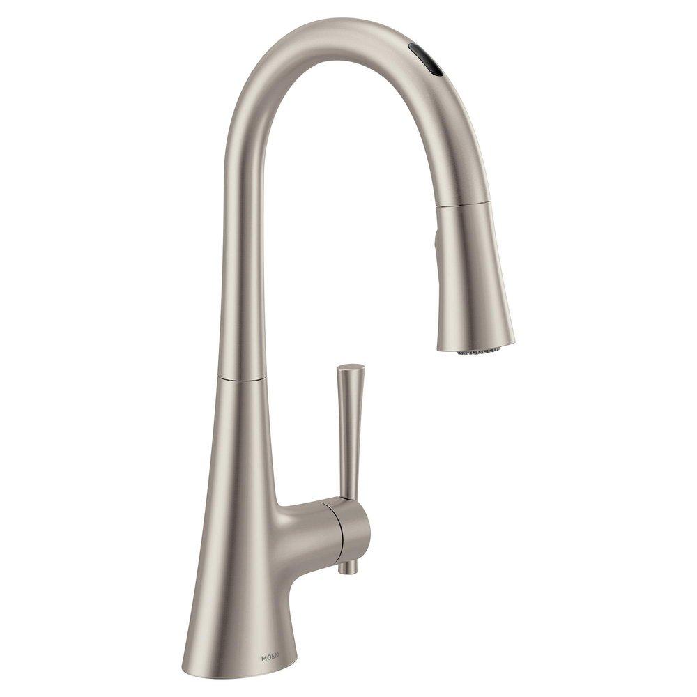 MOEN Moen 9126EVSRS Kurv Single Handle Pull Down Touchless Kitchen Faucet with Voice Activation in Spot Resist Stainless
