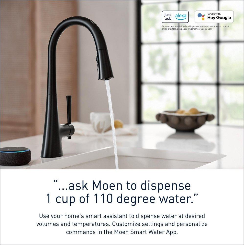 MOEN Moen 9126EVSRS Kurv Single Handle Pull Down Touchless Kitchen Faucet with Voice Activation in Spot Resist Stainless
