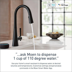 MOEN Moen 9126EVSRS Kurv Single Handle Pull Down Touchless Kitchen Faucet with Voice Activation in Spot Resist Stainless