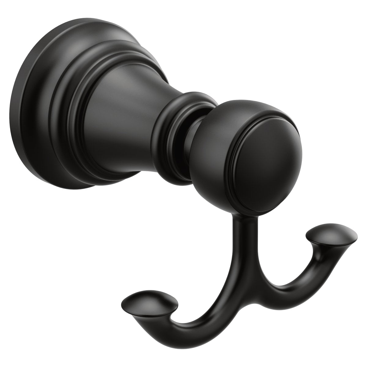 MOEN Moen YB8403BL Weymouth 2-Hook Robe Hook in Matte Black