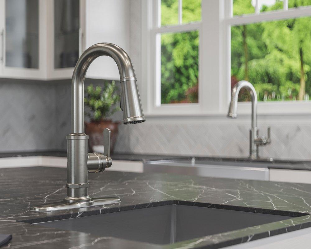 PFISTER Pfister GT572TDS Port Haven Single Handle Pull Down Bar Faucet in Stainless Steel