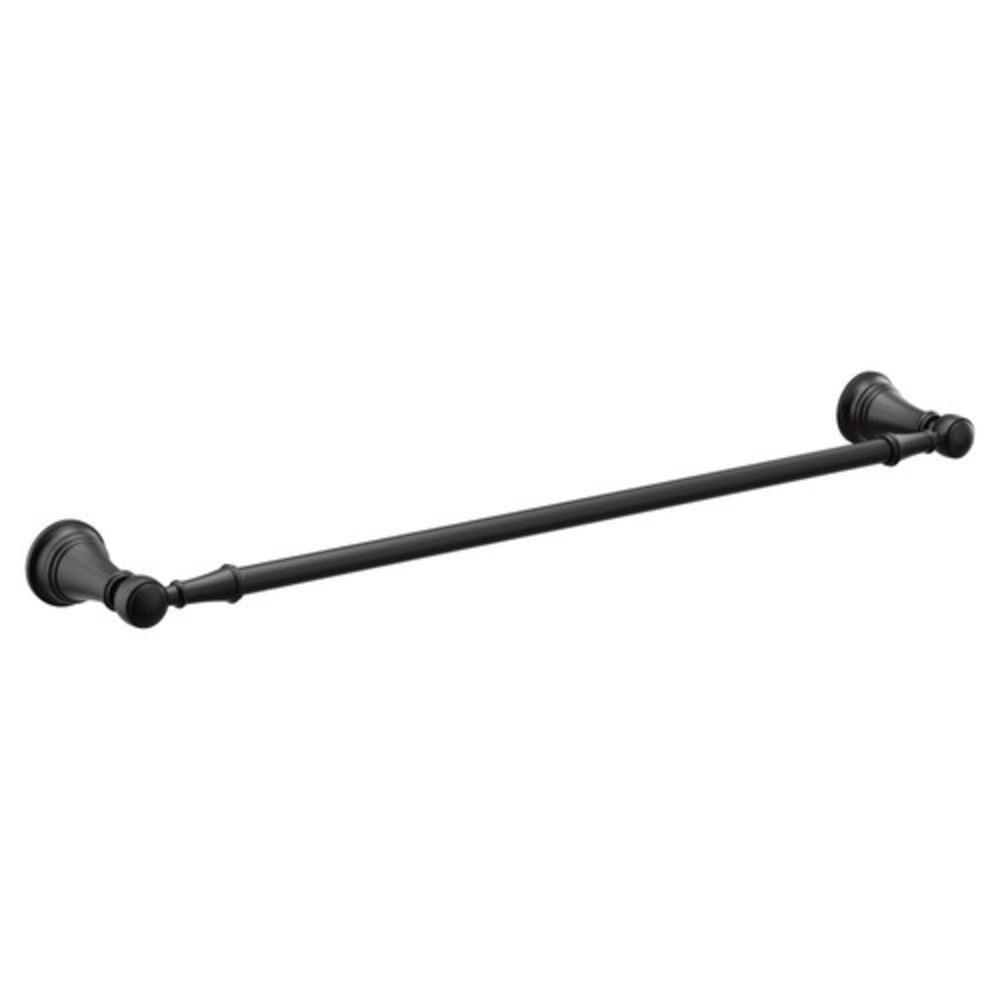 MOEN Moen YB8424BL Weymouth 24 in. Towel Bar in Matte Black