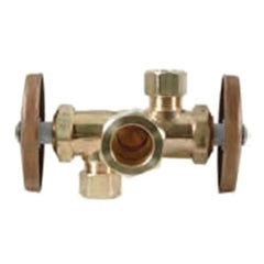 BRASSCRAFT BrassCraft CR1900DVXC Valve 1/2 in. Nominal Compression x 3/8 in. OD Compression x 1/4 in. OD Compression Dual Outlet