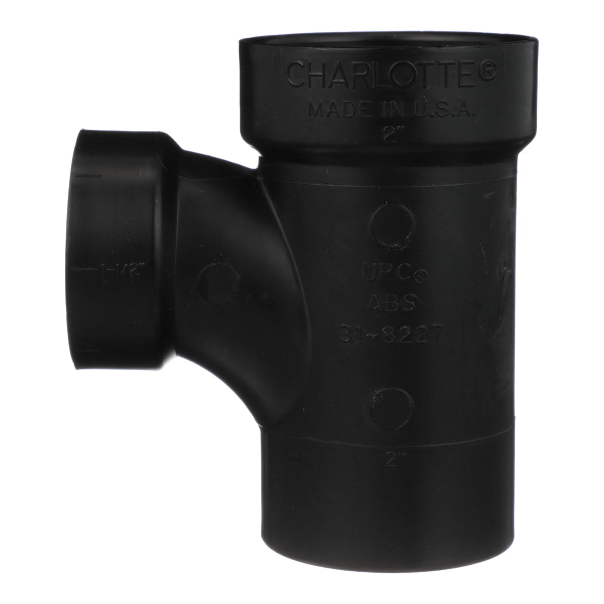 CHARLOTTE PIPE Charlotte Pipe 02948 2x2x1-1/2 Sanitary Tee (Street) - Ftg x Hub x Hub - ABS DWV