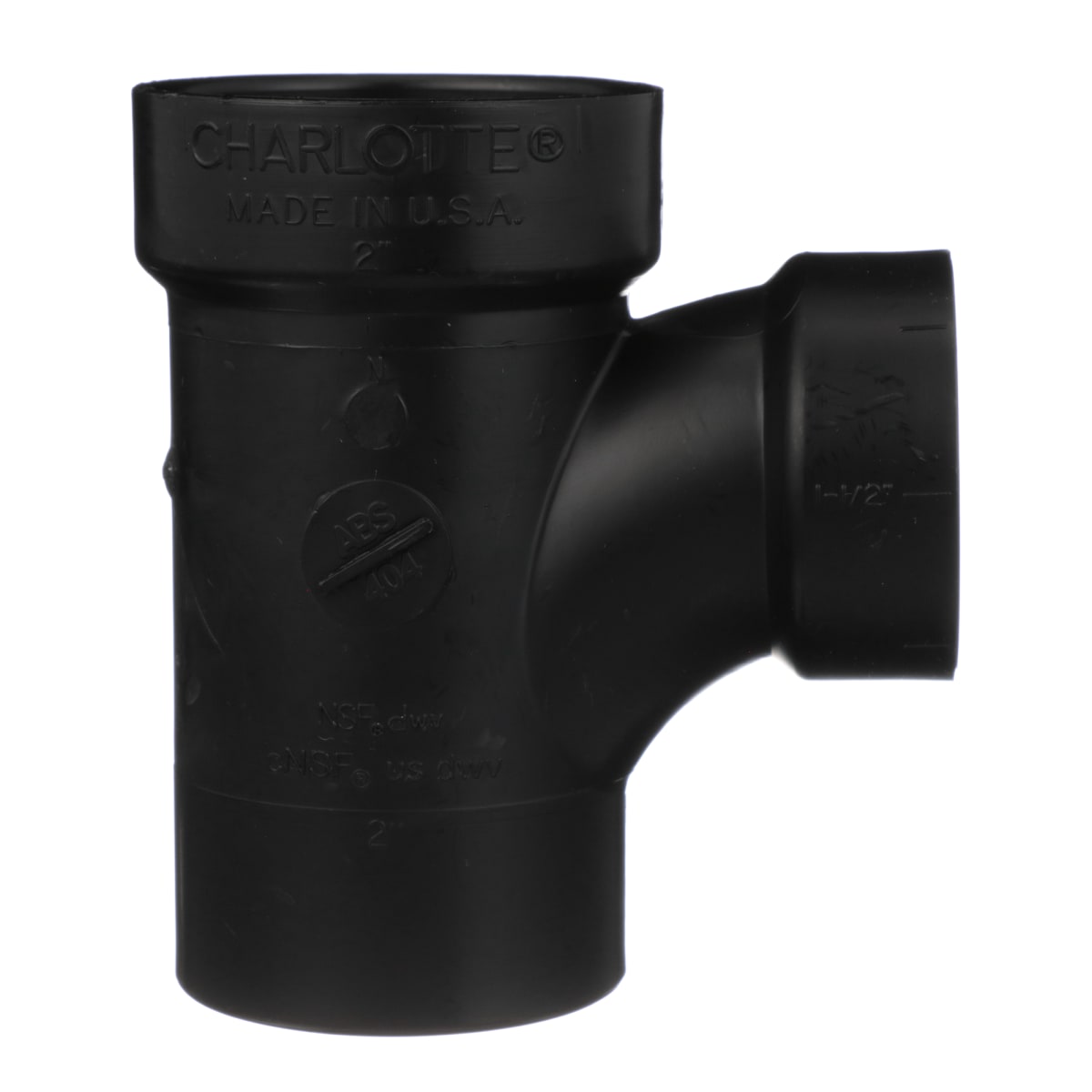CHARLOTTE PIPE Charlotte Pipe 02948 2x2x1-1/2 Sanitary Tee (Street) - Ftg x Hub x Hub - ABS DWV