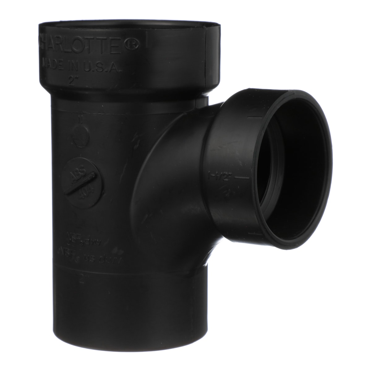CHARLOTTE PIPE Charlotte Pipe 02948 2x2x1-1/2 Sanitary Tee (Street) - Ftg x Hub x Hub - ABS DWV