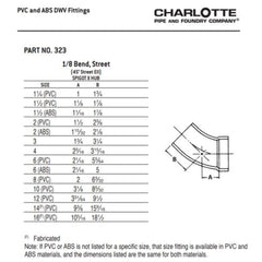 CHARLOTTE PIPE Charlotte Pipe 03409 2 1/8 Bend - 45 Deg - Elbow (Street) - Ftg x Hub