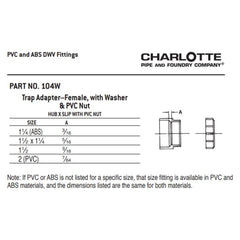 CHARLOTTE PIPE ABSF-150-FTA-A PIPE FITTINGS