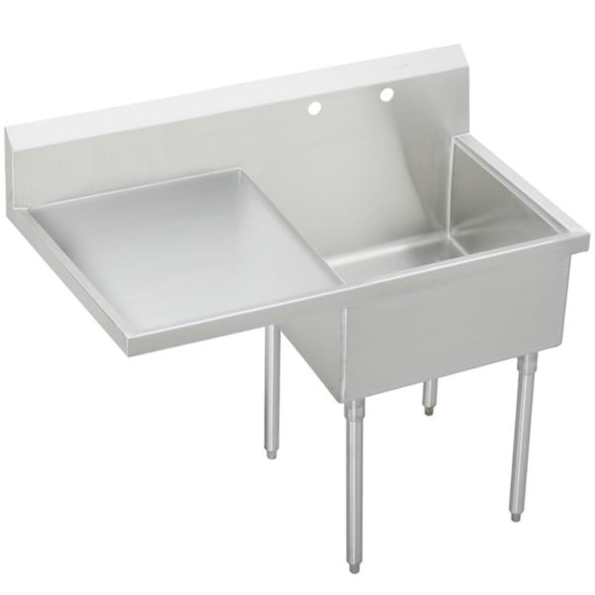 ELKAY Elkay WNSF8124L2 Weldbilt Stainless Steel 49-1/2 x 27-1/2 x 14 Floor Mount Single Compartment Scullery Sink with Drainboard