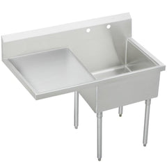 ELKAY Elkay WNSF8124L2 Weldbilt Stainless Steel 49-1/2 x 27-1/2 x 14 Floor Mount Single Compartment Scullery Sink with Drainboard