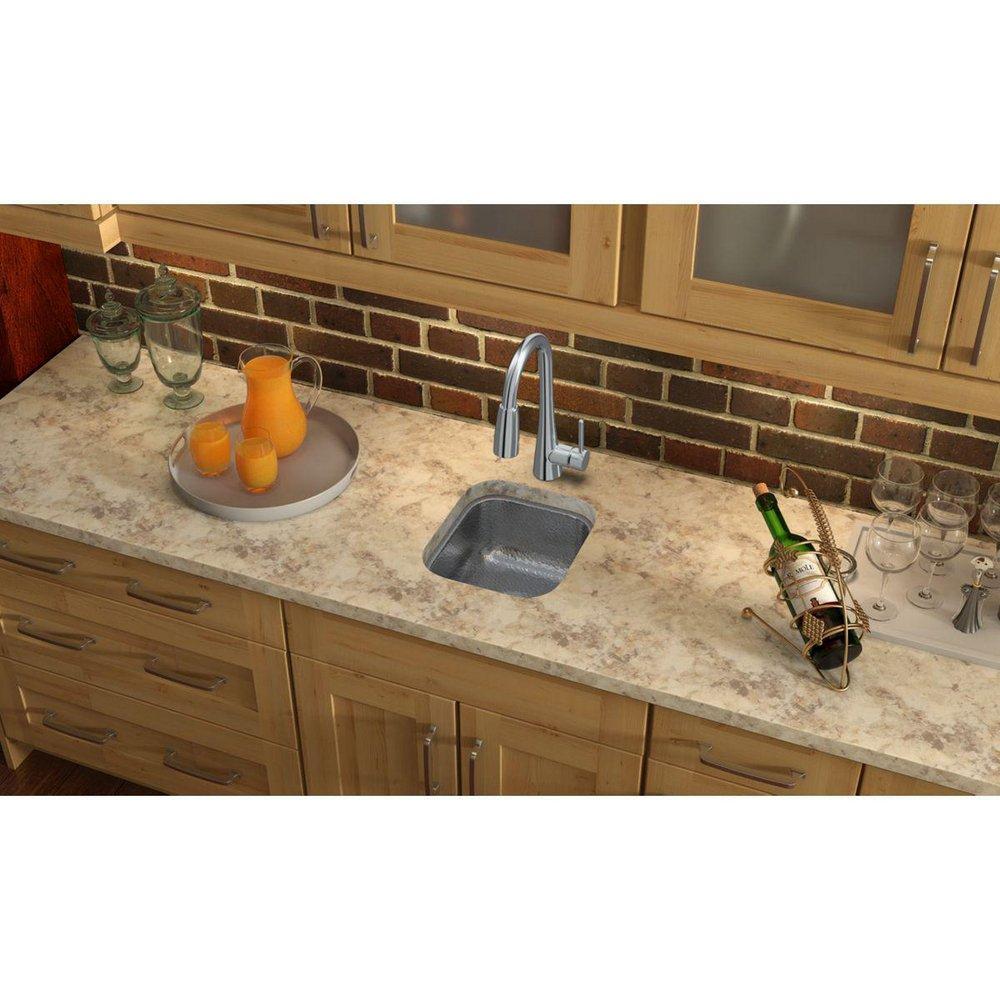 ELKAY Elkay SCUH1012SH Gourmet® 12 x 14 in. Undermount Stainless Steel Bar Sink in Hammered Mirror