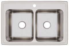 ELKAY Elkay DLR3322101 Lustertone 33 x 22 in. 1 Hole Stainless Steel Double Bowl Drop-in Kitchen Sink