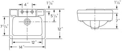 GERBER PLUMBING Gerber Plumbing Fixtures G0012354 Wall Mount Ledge Sink 14 Inches