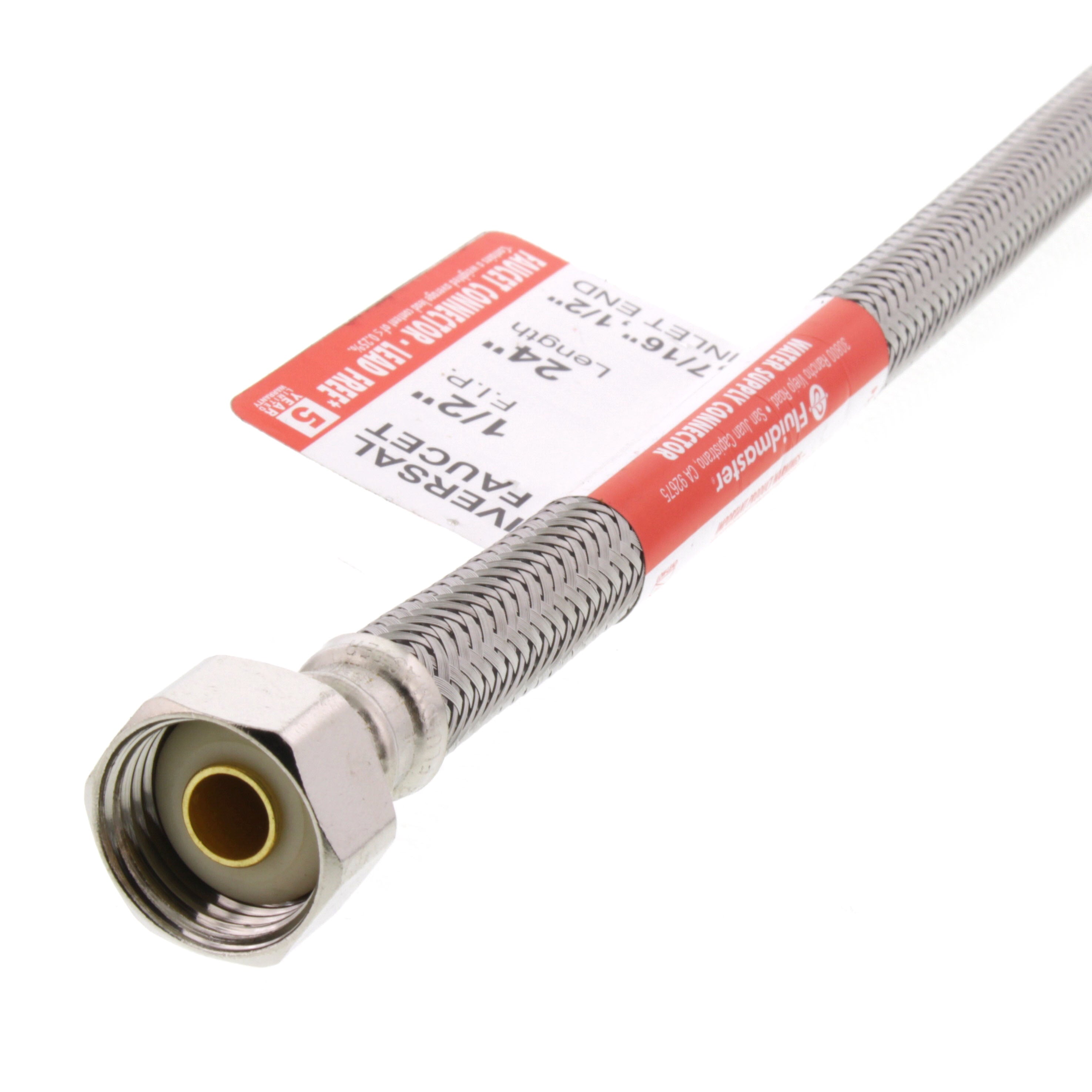FLUIDMASTER Fluidmaster B4F24U Fits-All 24 In. L. Stainless Steel Faucet Connector