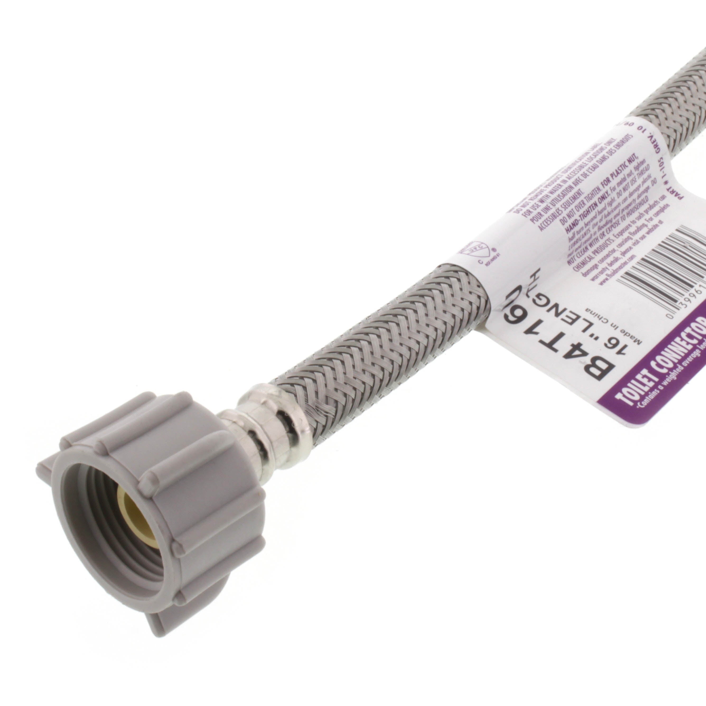 FLUIDMASTER Fluidmaster B4T16U Toilet Fits Allw/ Comp. Adapters(3/8, 7/16, 1/2) 1/2 F.I.P.x7/8