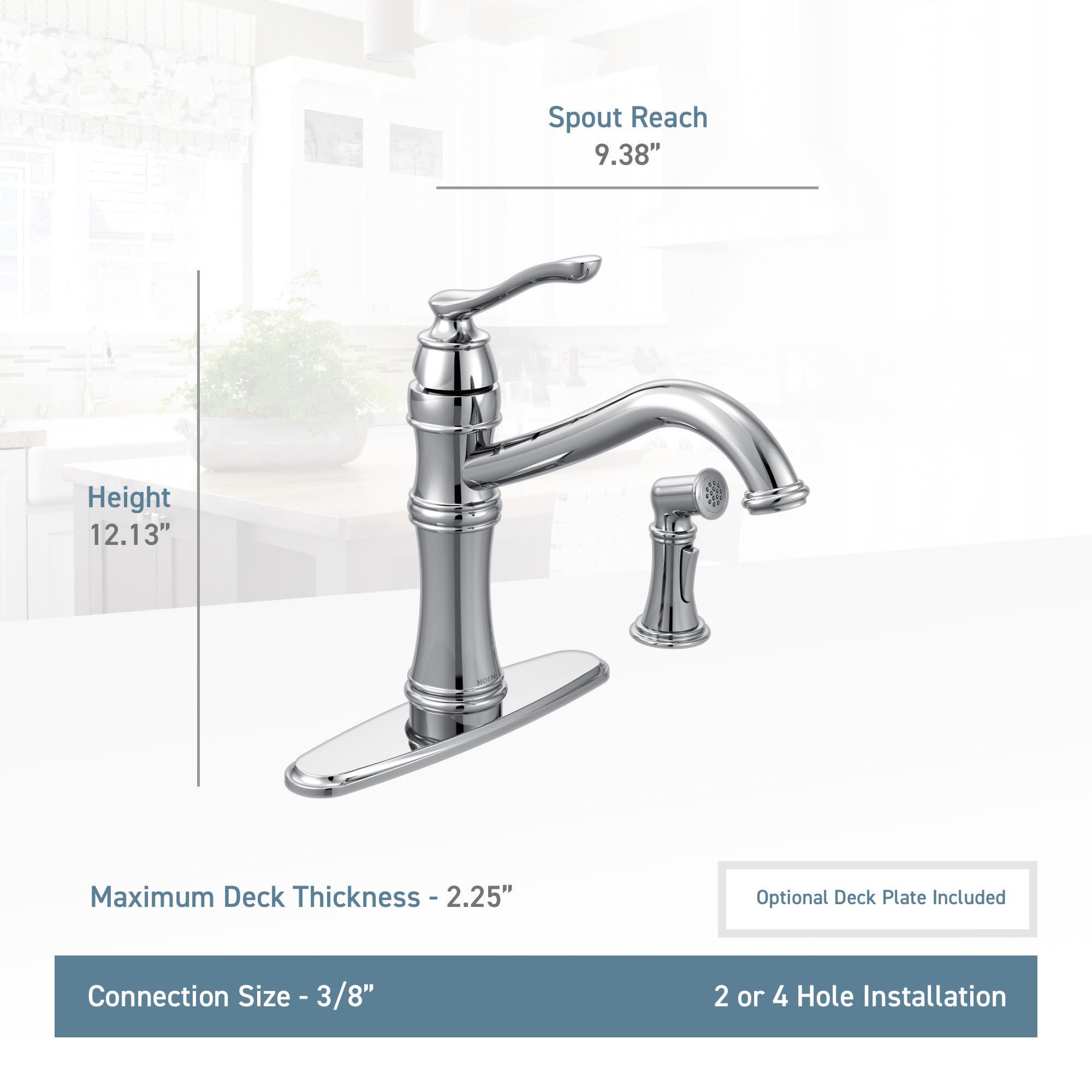 MOEN Moen 7245ORB Belfield Single Handle Kitchen Faucet with Side Spray