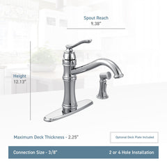 MOEN Moen 7245ORB Belfield Single Handle Kitchen Faucet with Side Spray
