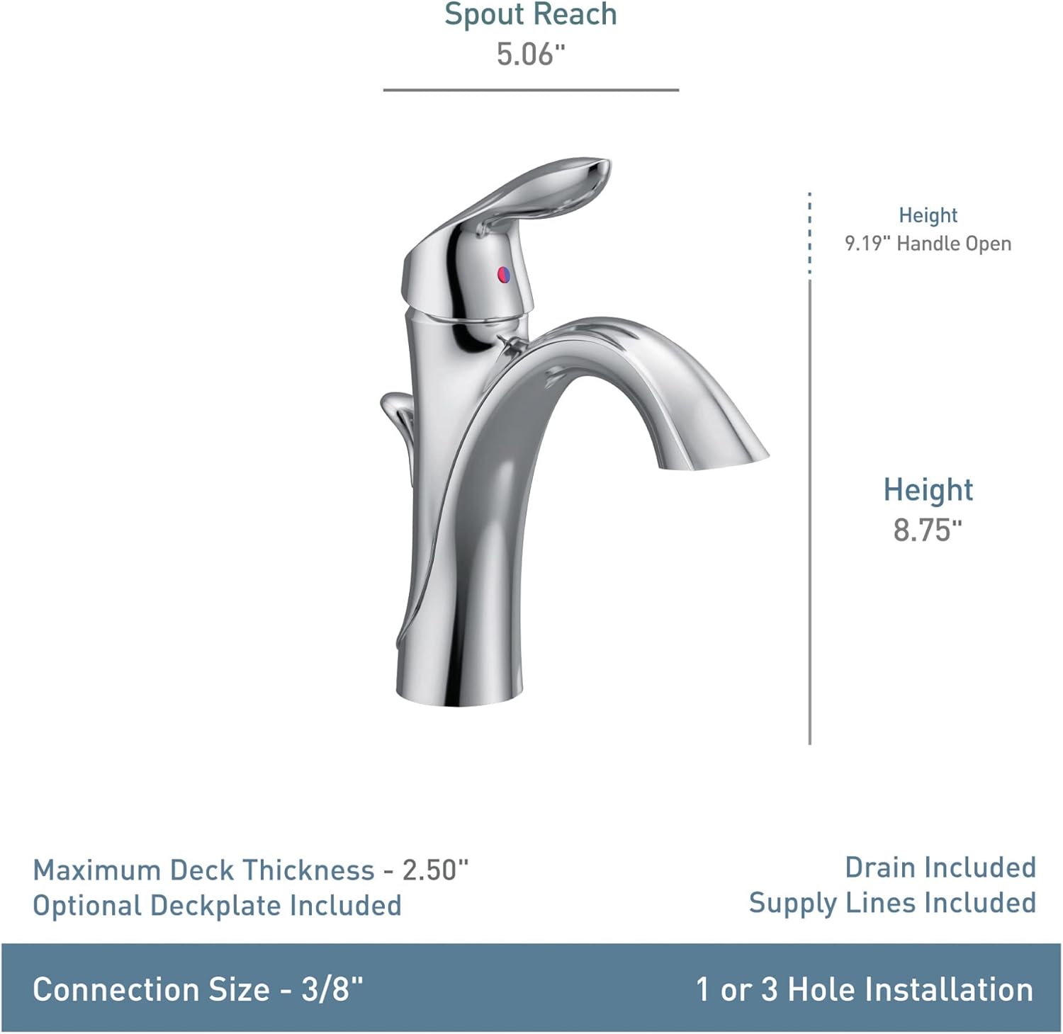 MOEN Moen 6400ORB One-Handle Bathroom Faucet Oil Rubbed Bronze