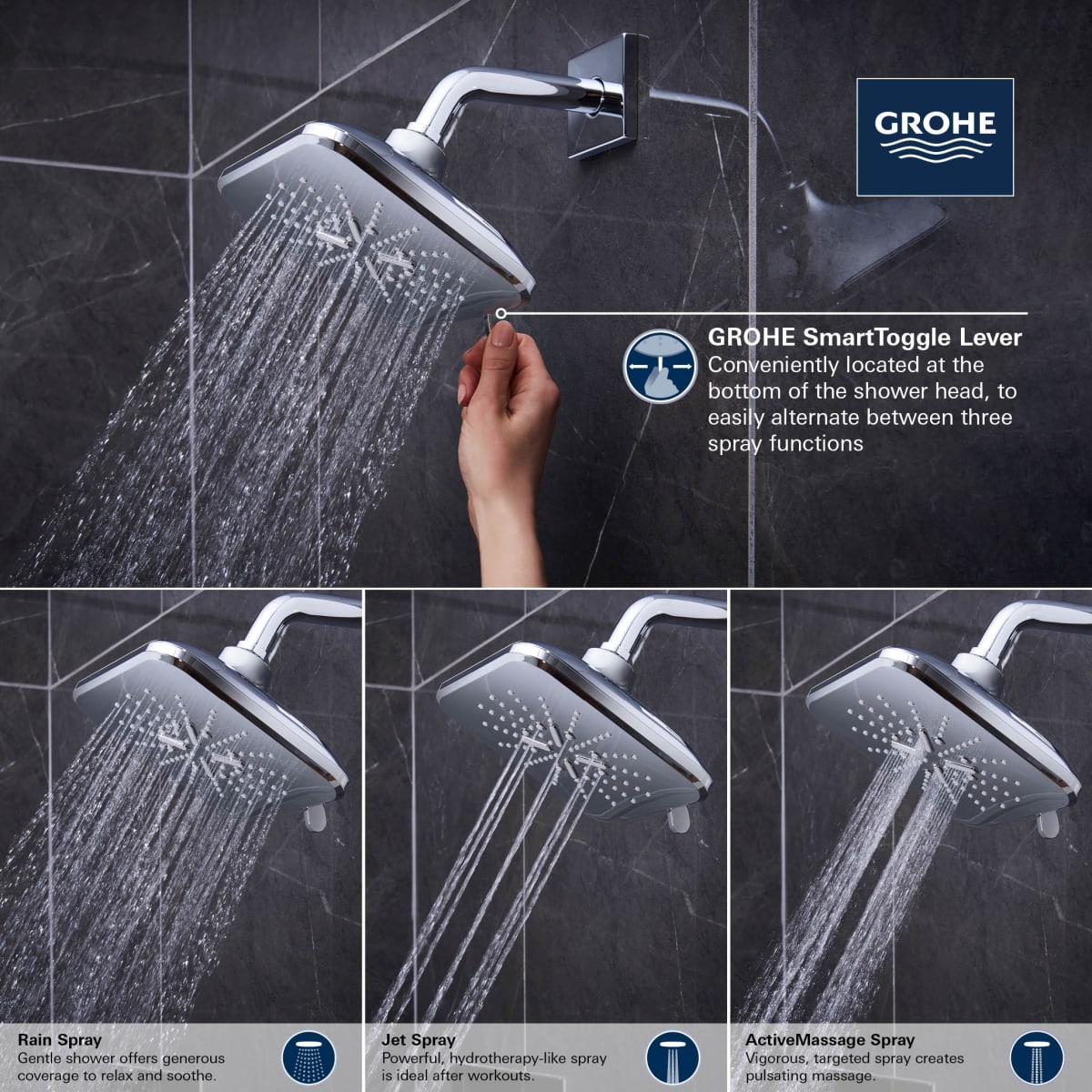 GROHE Grohe 267972430 Shower Head 1.75 gpm in Matte Black