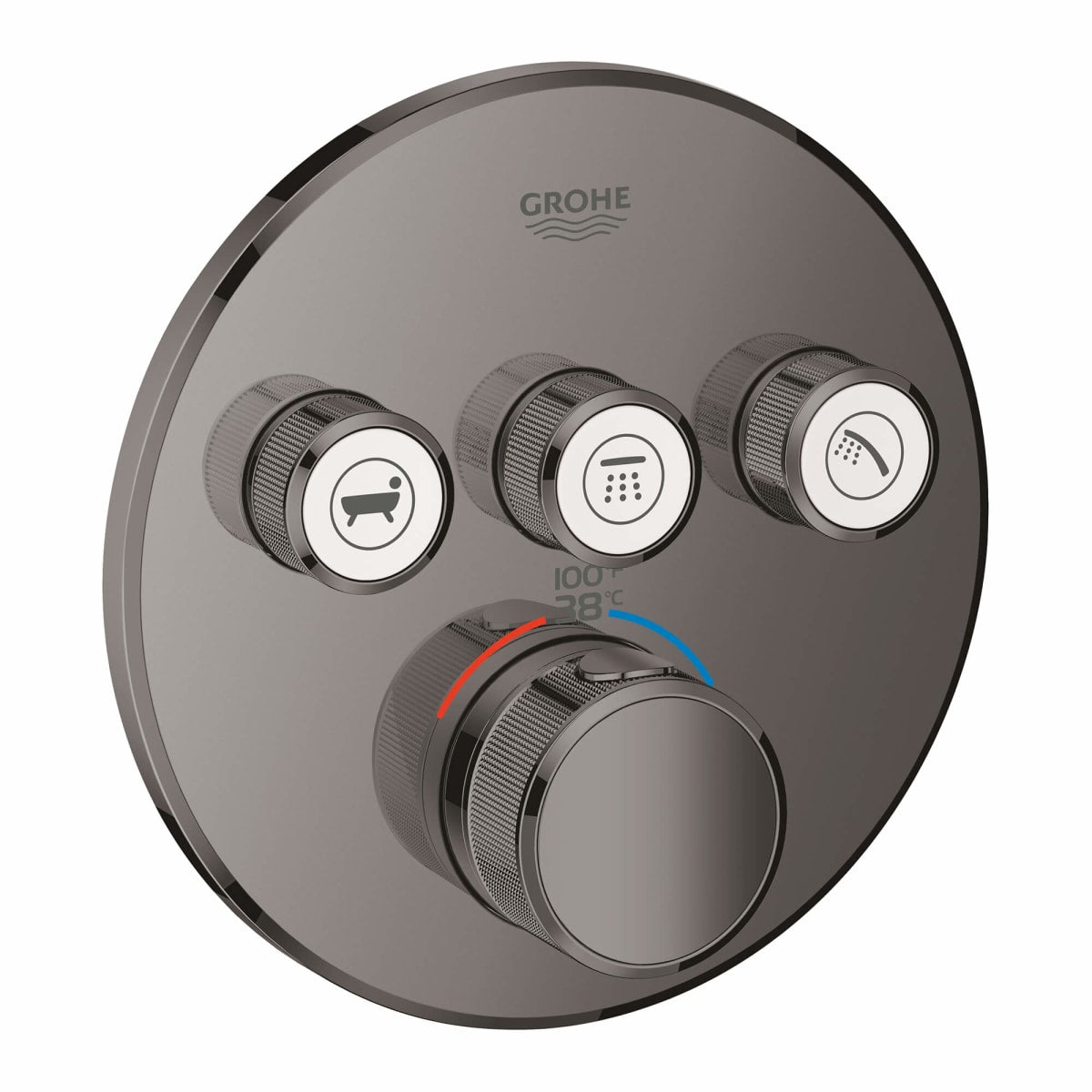 GROHE Grohe 29138A00 Grohtherm Four Handle Thermostatic Valve Trim in Hard Graphite