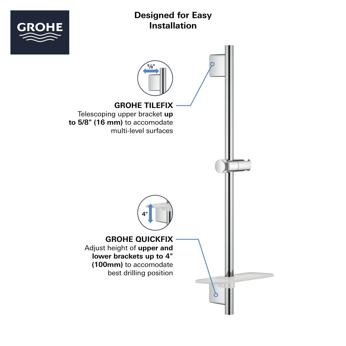 GROHE 266032430 BATH GRAB BARS