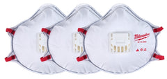 MILWAUKEE Milwaukee 48-73-4002 3pk N95 Valved Respirator with Gasket