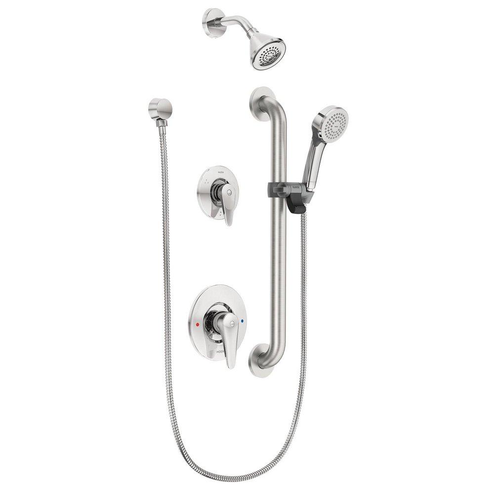 MOEN Moen T9342GBM15 Commercial 1.5 GPM 3-Function Wall Mount Shower System with Double Lever Handle