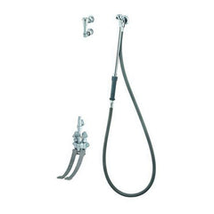 T&S BRASS T&S Brass B-0676 Bedpan Washer, Pedal Valve, Vacuum Breaker, Extended Spray Outlet, 5' PVC Hose